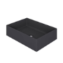 600mm Black Wall Hung Countertop Vanity Unit with Black Rectangular Basin and Shelves - Porto