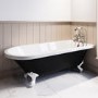 Black Freestanding Single Ended Bath with White Feet 1670 x 740mm - Park Royal