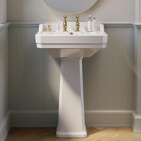 Traditional Full Pedestal 2 Tap Hole Basin 570mm - Ripley