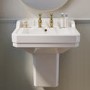 Traditional Semi Pedestal 2 Tap Hole Basin 570mm - Ripley