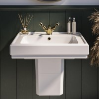 Traditional Semi Pedestal 1 Tap Hole Basin 583mm - Park Royal