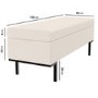 Cushioned End-of-Bed Ottoman Storage Bench in Beige Corduroy - Roman