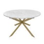 White Marble Effect Extendable Dining Table Set with 4 Mink Velvet Chairs - Seats 4 - Reine