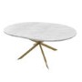 White Marble Effect Extendable Dining Table Set with 4 Mink Velvet Chairs - Seats 4 - Reine