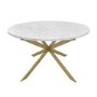 White Marble Effect Extendable Dining Table Set with 4 Mink Velvet Chairs - Seats 4 - Reine