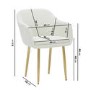 White Marble Effect Extendable Dining Table Set with 4 Cream Boucle Chairs - Seats 4 - Reine