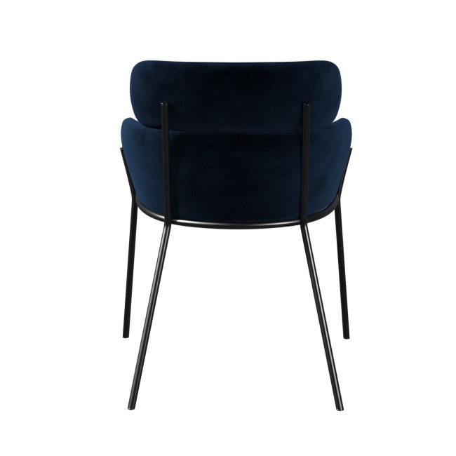 Navy Velvet Curved Dining Chair - Isla