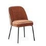 Set of 2 Burnt Orange Fabric Dining Chairs with Contrast Piped Detail - Celia