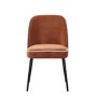 Set of 2 Burnt Orange Fabric Dining Chairs with Contrast Piped Detail - Celia