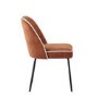 Set of 2 Burnt Orange Fabric Dining Chairs with Contrast Piped Detail - Celia