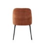 Set of 2 Burnt Orange Fabric Dining Chairs with Contrast Piped Detail - Celia