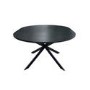 Black Wooden Extendable Dining Table Set with 4 Navy Velvet Chairs - Seats 4 - Reine