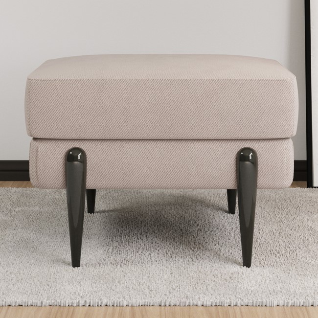 Beige Fabric Armchair and Footstool Set - Rosie