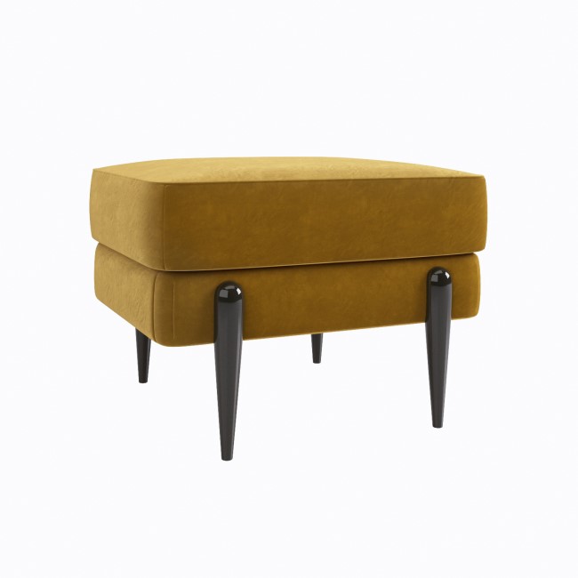 Small Mustard Velvet Footstool - Rosie