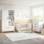 White and Wood Convertible Cot Bed with Drawer Storage and Mattress 140 x 70 cm - Rue