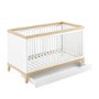 White and Wood Convertible Cot Bed with Drawer Storage - Rue