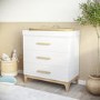 3 Piece Nursery Furniture Set in White and Pine - Rue