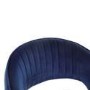 Set of 3 Curved Blue Velvet Adjustable Swivel Bar Stools with Backs - Runa