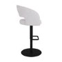 Set of 4 Curved Beige Boucle Adjustable Swivel Barstools with Black Metal Base - Runa