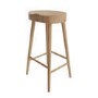 Set of 2 Solid Weathered Oak Kitchen Counter Stools - 70cm - Rayne