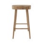 Set of 2 Solid Weathered Oak Kitchen Counter Stools - 70cm - Rayne