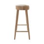 Set of 2 Solid Weathered Oak Kitchen Counter Stools - 70cm - Rayne