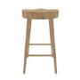 Set of 2 Solid Weathered Oak Kitchen Counter Stools - 70cm - Rayne