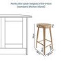 Set of 3 Solid Weathered Oak Kitchen Counter Stools - 70cm - Rayne