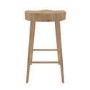 Set of 3 Solid Weathered Oak Kitchen Counter Stools - 70cm - Rayne