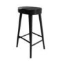 Set of 2 Black Solid Oak Kitchen Counter Stools - 70cm - Rayne