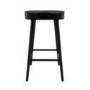 Set of 2 Black Solid Oak Kitchen Counter Stools - 70cm - Rayne