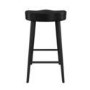 Set of 2 Black Solid Oak Kitchen Counter Stools - 70cm - Rayne