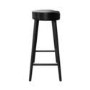 Set of 2 Black Solid Oak Kitchen Counter Stools - 70cm - Rayne