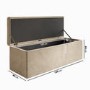 Beige Velvet Double Ottoman Bed with Blanket Box - Safina