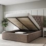 Mink Brown Velvet Double Ottoman Bed with Blanket Box - Safina