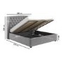 Grey Velvet Super King Ottoman Bed with Blanket Box - Safina