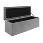 Ottoman Storage Blanket Box in Grey Velvet - Safina