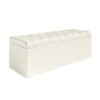 Cream Fabric Double Ottoman Bed with Blanket Box - Safina