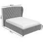 Grey Velvet Small Double Ottoman Bed with Blanket Box - Safina