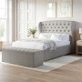 Grey Fabric Small Double Ottoman Bed with Blanket Box - Safina