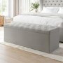 Grey Fabric Small Double Ottoman Bed with Blanket Box - Safina