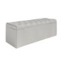 Grey Fabric Small Double Ottoman Bed with Blanket Box - Safina