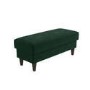 Left Hand Corner Sofa with Footstool Set in Green Velvet - Idris