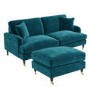 Teal Velvet Sofa and Footstool Set - Payton