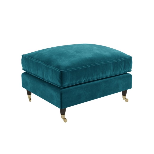 Teal Velvet Sofa and Footstool Set - Payton