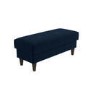 Right Hand Corner Sofa with Footstool Set in Navy Velvet - Idris