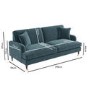 Blue Velvet Sofa and Footstool Set - Payton