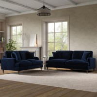 Navy Velvet Sofa Set - Payton