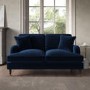 Navy Velvet Sofa and Footstool Set - Payton