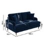 Navy Velvet 3 Piece Sofa Set - Payton